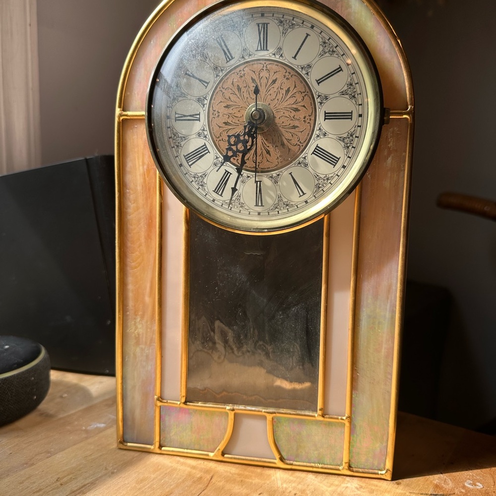 Tiffany Designs Gold and Cream Arched Wall Clock